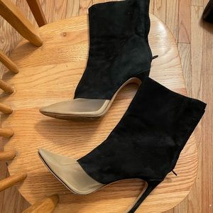 Alexander Wang booties, suede and mesh.